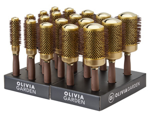 Zestaw szczotek Olivia Garden Expert Blowout Shine G&B 18 sztuk + display